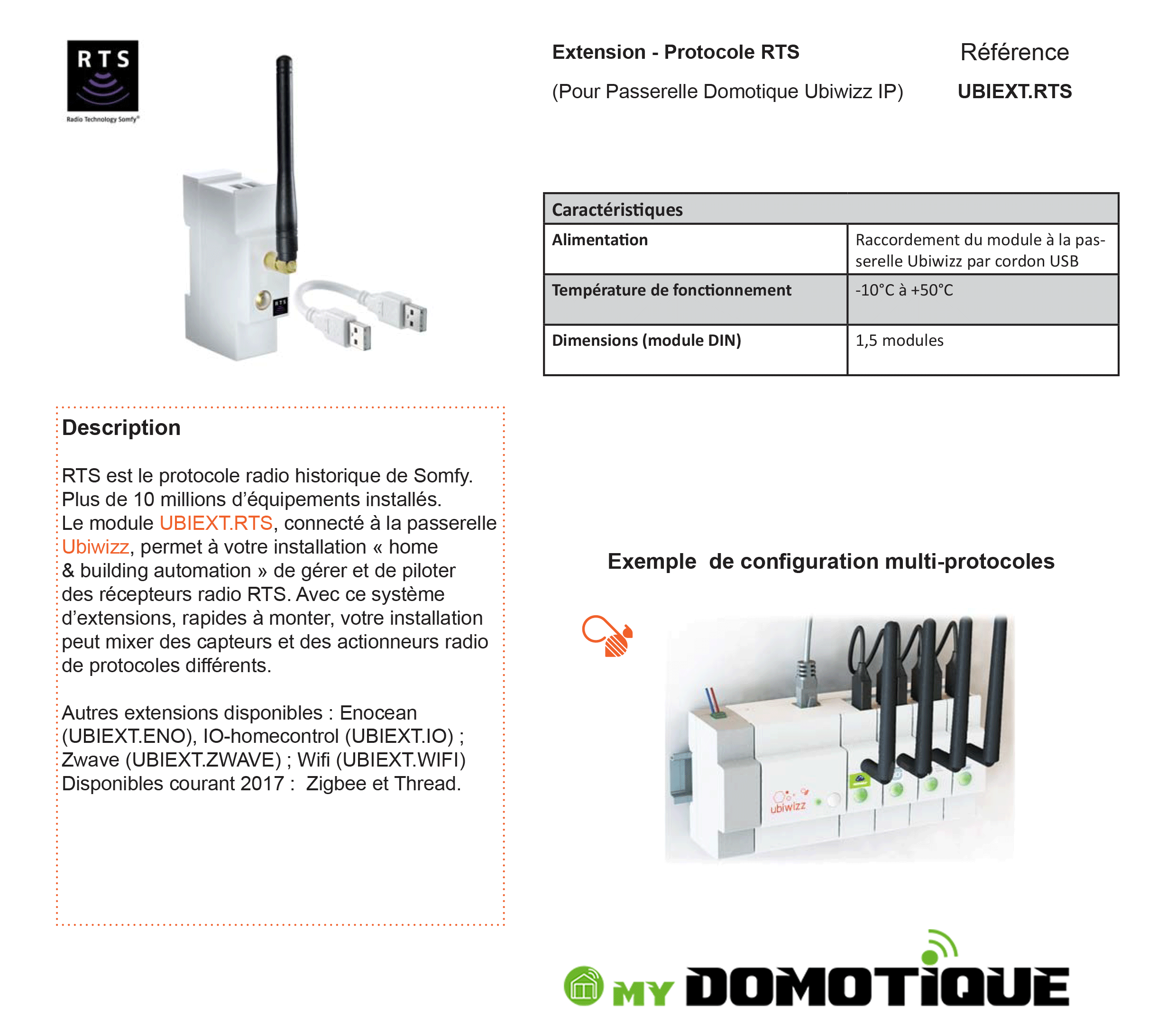 Extension Io homecontrol pour Passerelle Domotique Ubiwizz